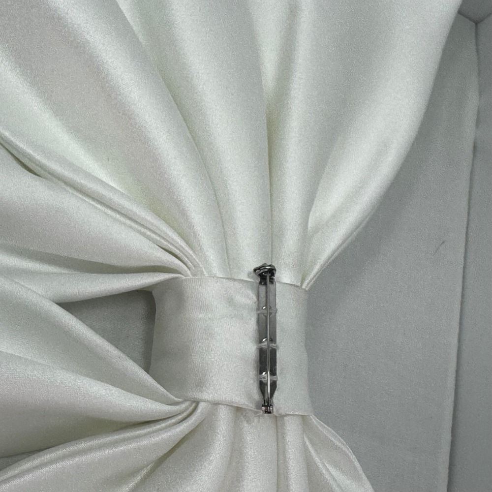 Oversized White Satin Bridal Bow Dress Embellishment Hair Accessory 14x24 Inch - Picture 4 of 8